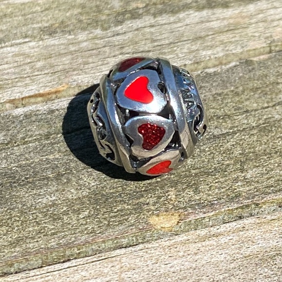 Vintage Michael Anthony red heart .925 Sterling Silver charm bracelet bead Italy - Picture 11 of 15